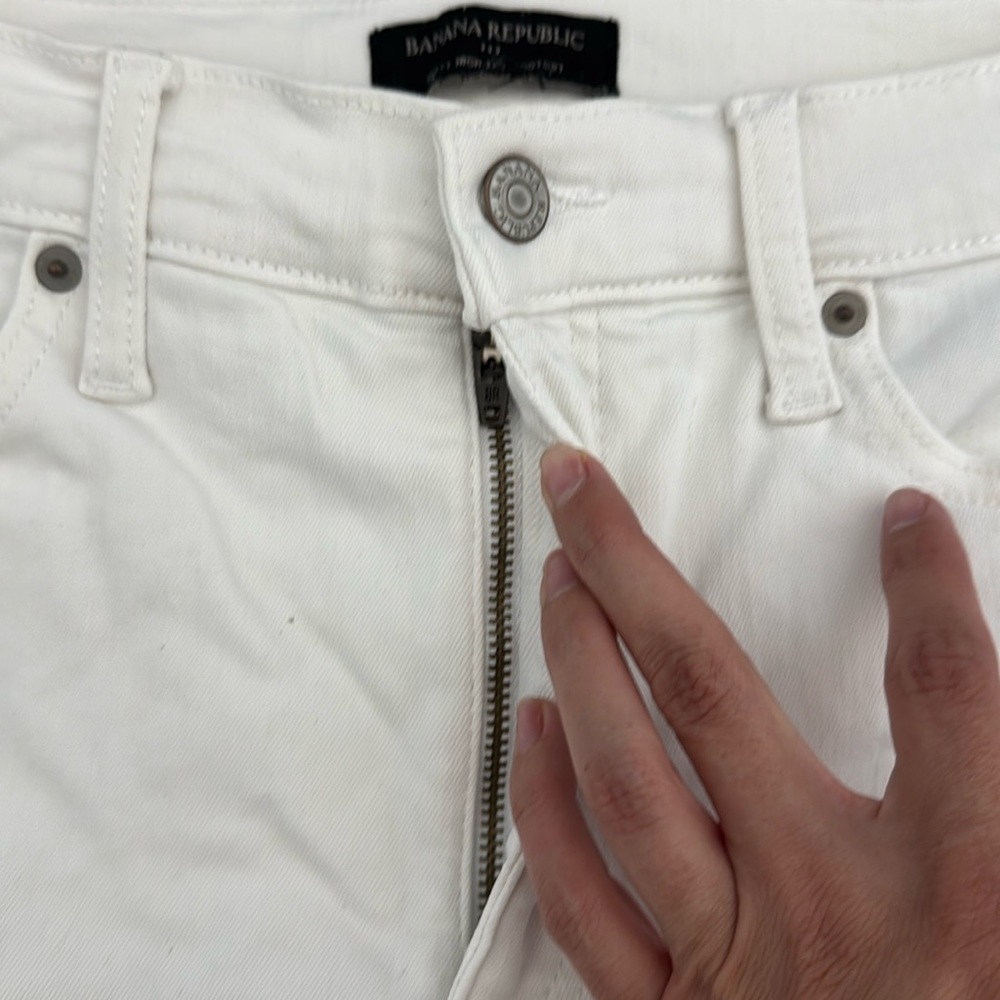 Banana Republic “High rise curvy bootcut” White  High Rise wide leg flare jeans - Picture 5 of 8